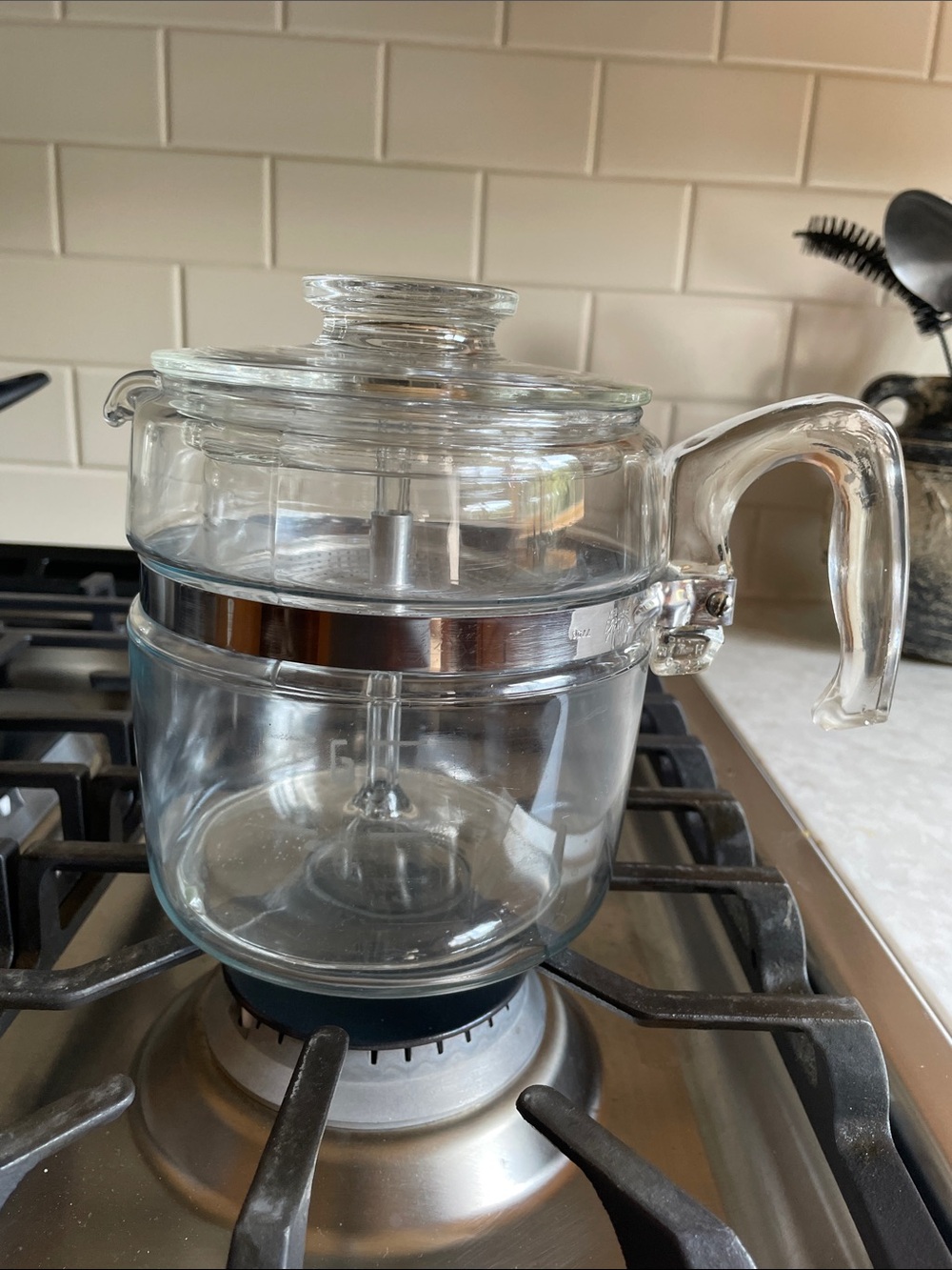 Vintage 1960s Pyrex Flameware 7756-B 6 Cup Percolator Coffee Pot Maker